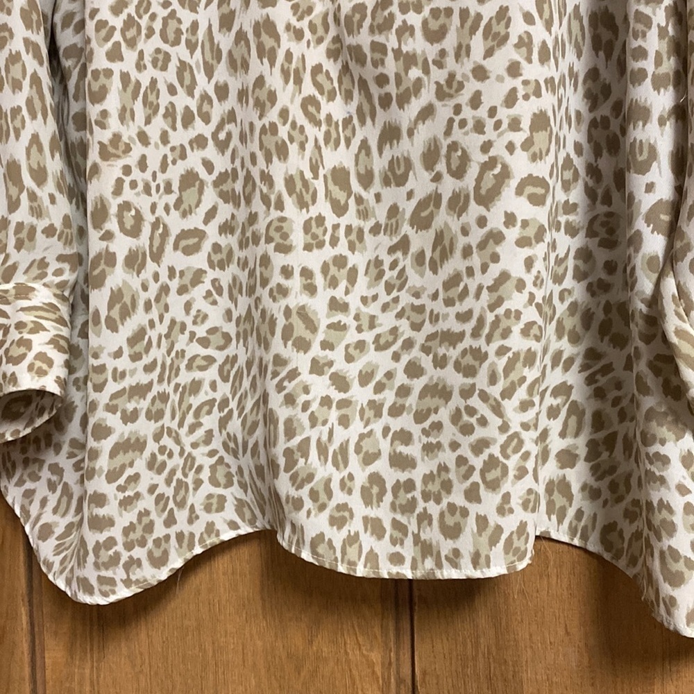 Apt 9 plus size half zip soft and silky animal print popover blouse women’s 3X - Picture 9 of 11
